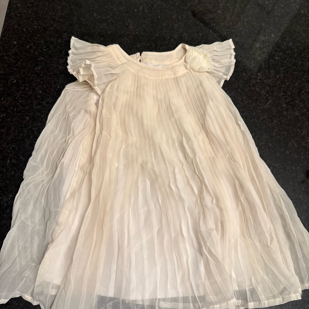 Joe Fresh Pleated Cream Kids Dress